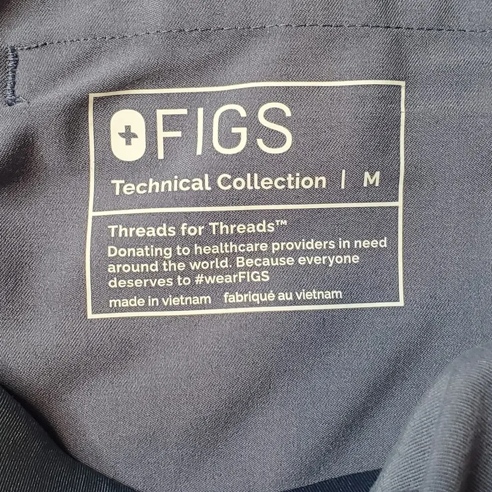 Figs Men's Size M Axim Cargo Scrub Straight Leg Pants Blue T2001